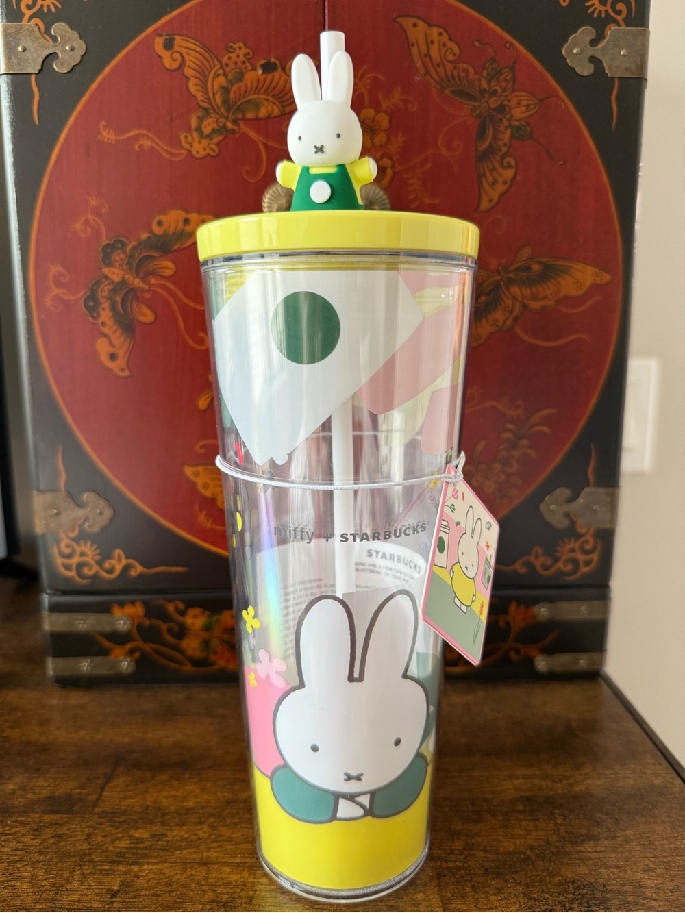 Miffy x Starbucks Clear Cold Tumbler with Straw Topper NWT